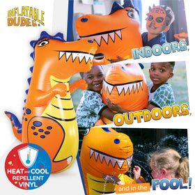 Inflatable Dudes T-Rex toy in action pose for safe, energetic punching.