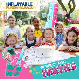 Inflatable Dudes Unicorn Ninja Girl 47 inches punch-action display enhances imaginative play.
