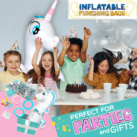 Unicorn party setup with Inflatable Dudes for festive play spaces