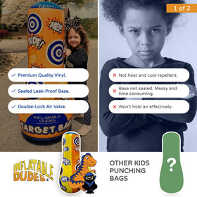 Inflatable Dudes enhanced bounce-back boosts engaging punching sessions for kids.