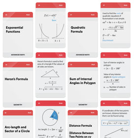 Infodeck SAT Math flash cards Algebra focus for essential formula review