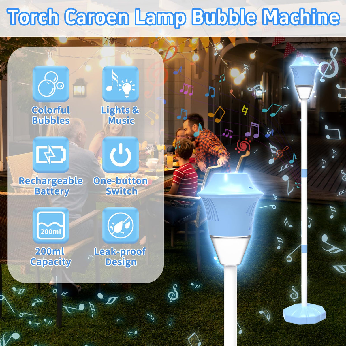 Infowush Bubble Machine base uses water for added stability during operation.