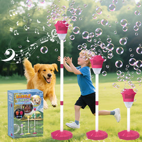 Infowush bubble machine outdoor party setup for magical backyard fun.
