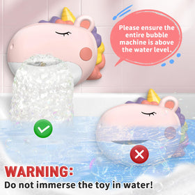 Infowush unicorn bath toy packaging highlights gift ready presentation.