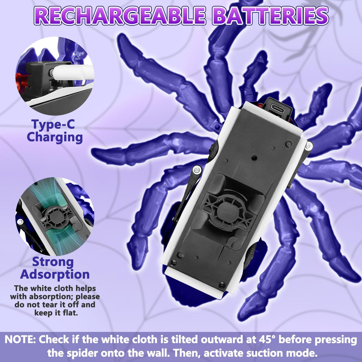 Infowush Wall Crawler Spider provides up to 30 minutes of play per charge