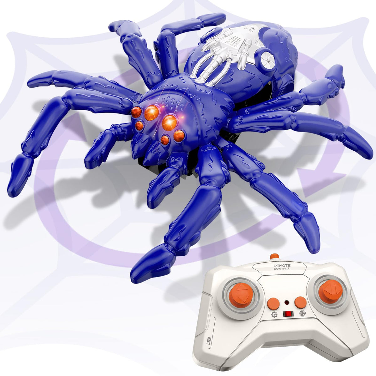 Infowush Wall Crawler Spider on wall with LED eyes for nighttime fun