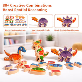 INIFEIDALA child-cooperative-building-dinosaurs promotes teamwork
