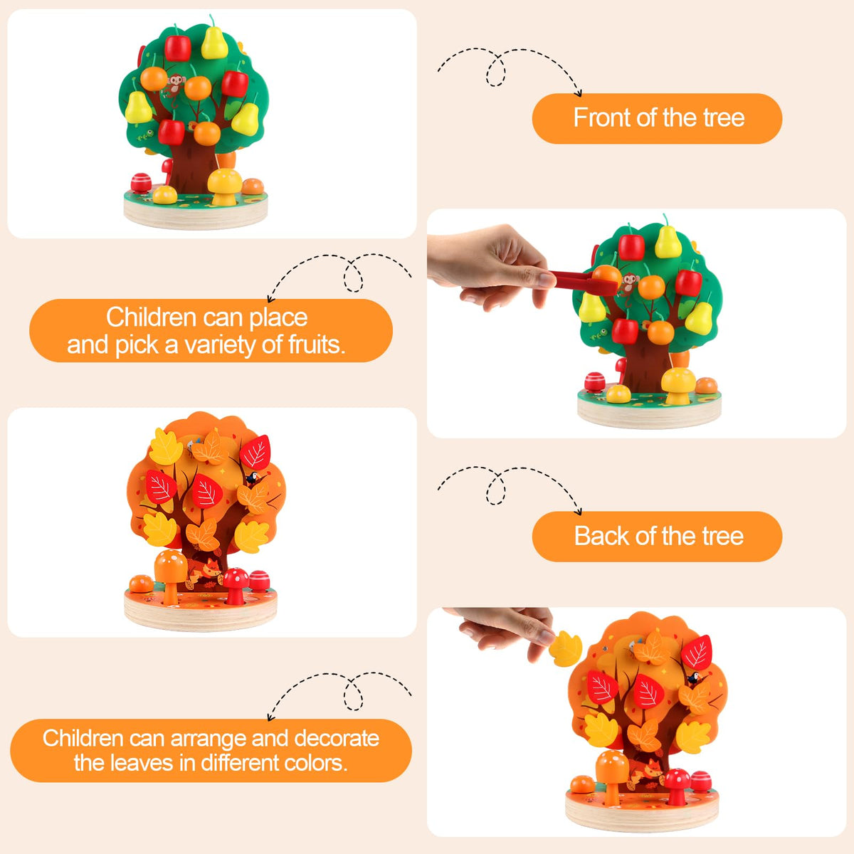 INIFEIDALA magnetic fruits pieces click during play
