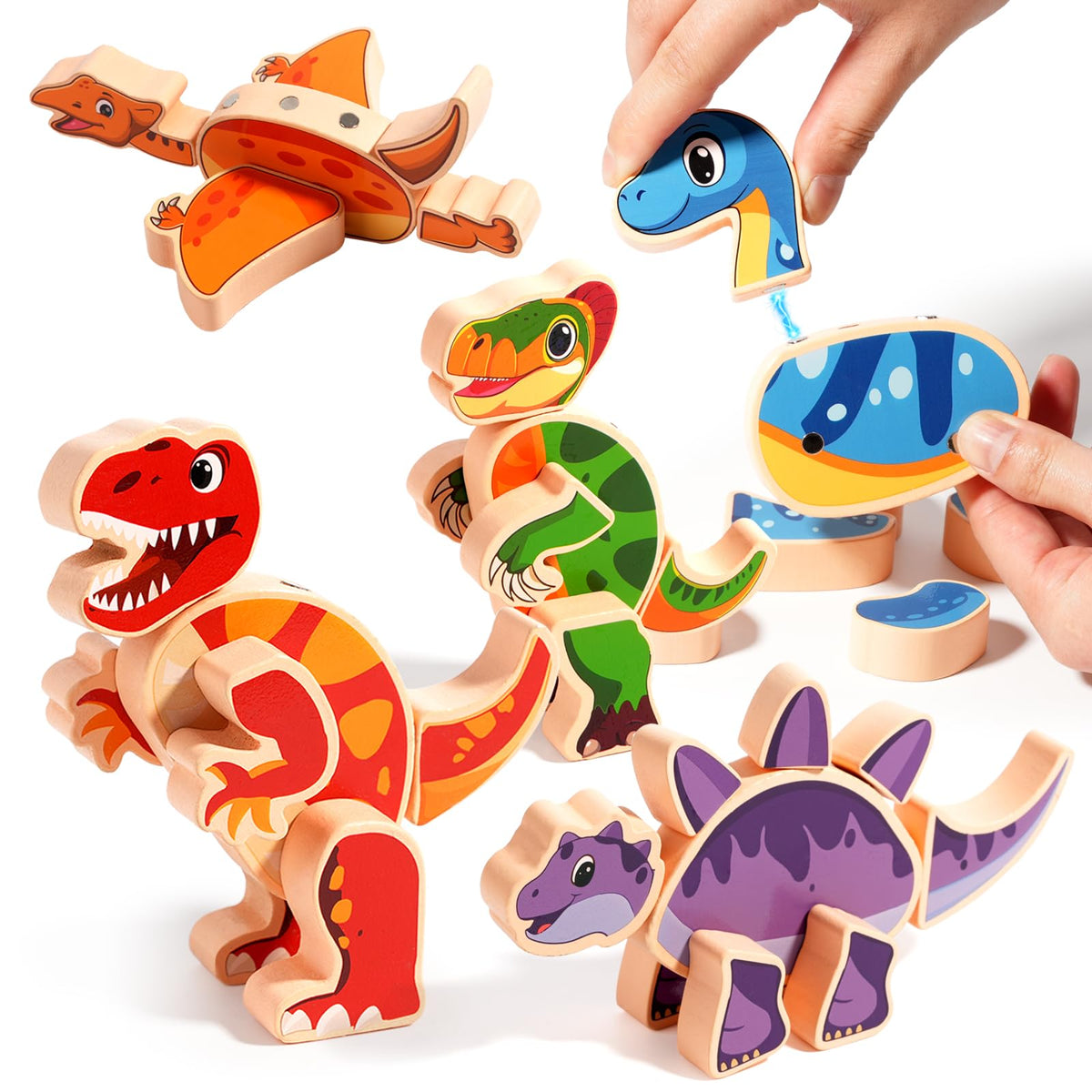 INIFEIDALA montessori-dinosaur-blocks education promote creativity and problem-solving