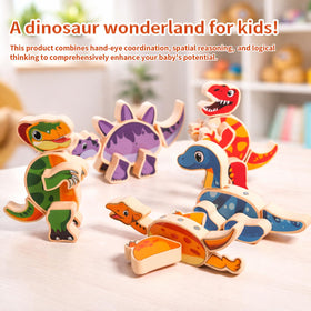 INIFEIDALA magnetic wooden blocks snapping pieces foster fine motor skills