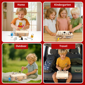 INIFEIDALA Busy Board working-keys shows locks in action to build hand-eye coordination.