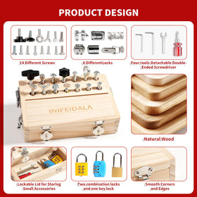 INIFEIDALA Montessori Busy Board travel-friendly design fits travel bags and quiet play.