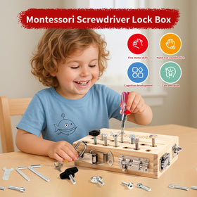 INIFEIDALA Busy Board screwdriver-tool-set for dexterity and pretend play.