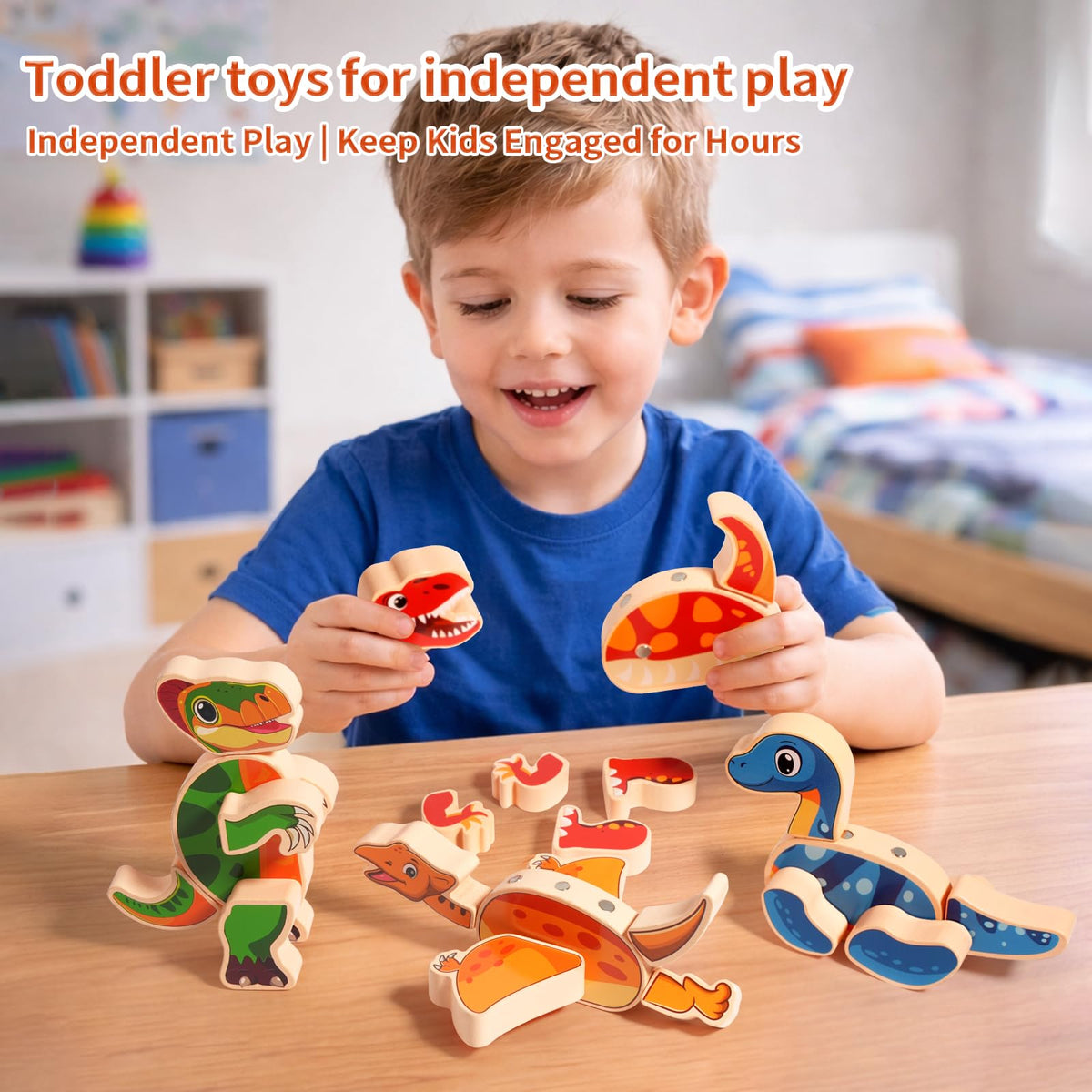 INIFEIDALA montessori-dinosaur-blocks-education support early learning