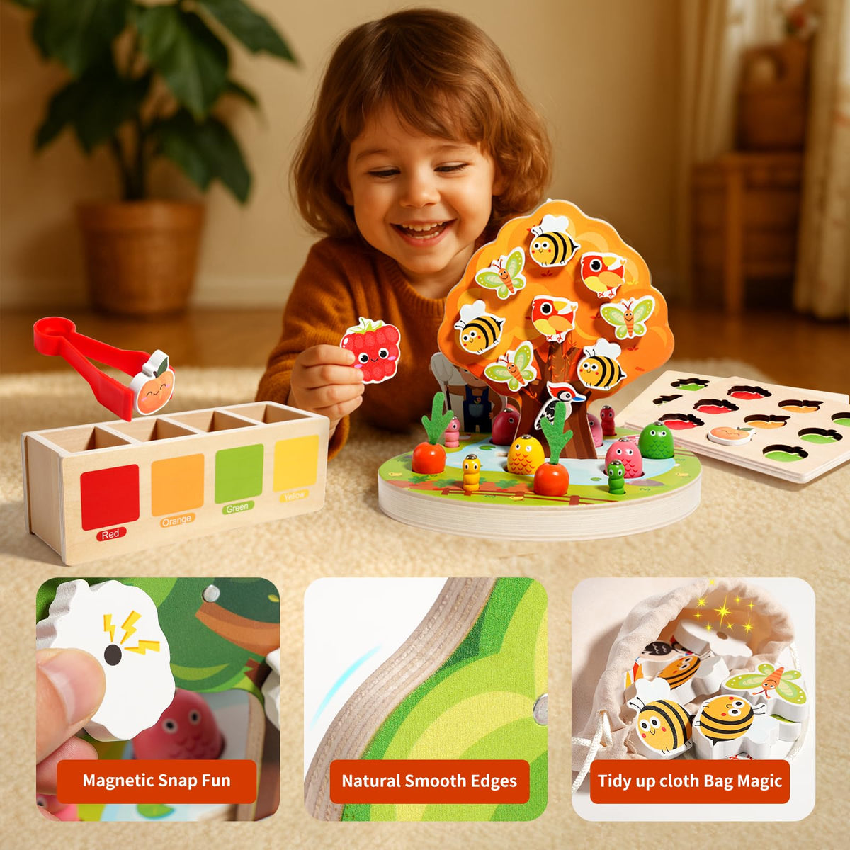 INIFEIDALA double-sided fruit tree for interactive learning