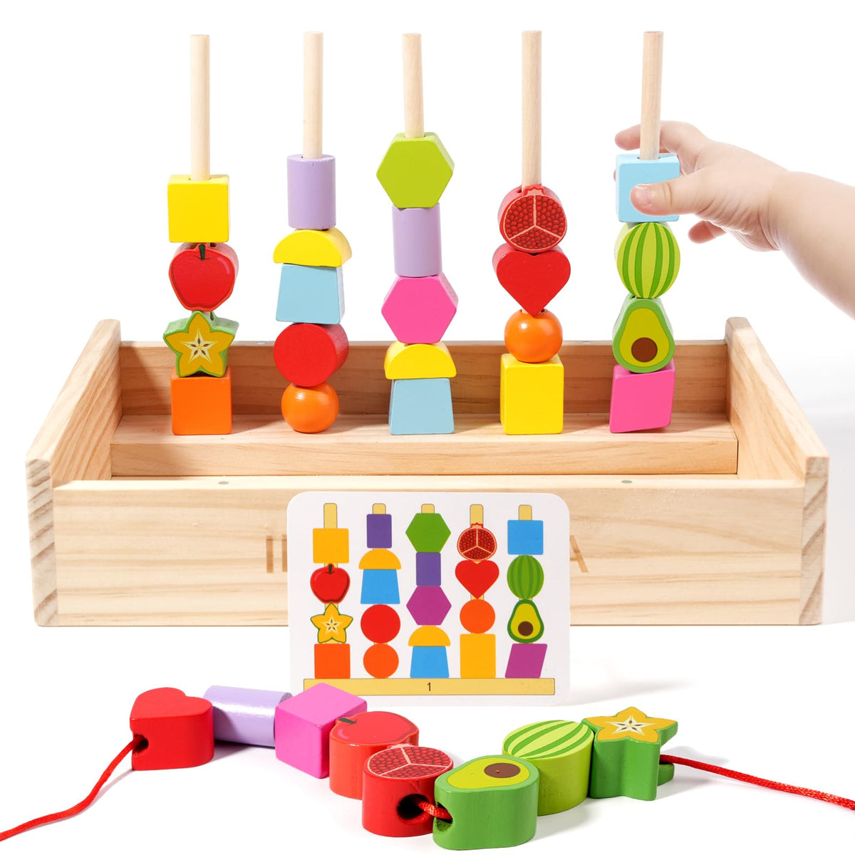 INIFEIDALA shape stacker aids stacking, shape recognition, and early geometry.