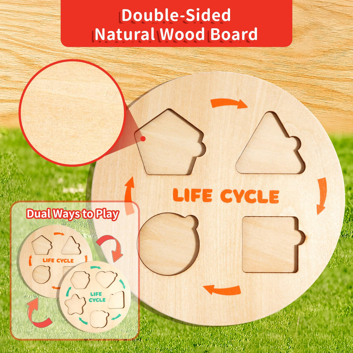 INIFEIDALA Montessori tray for independent shape matching