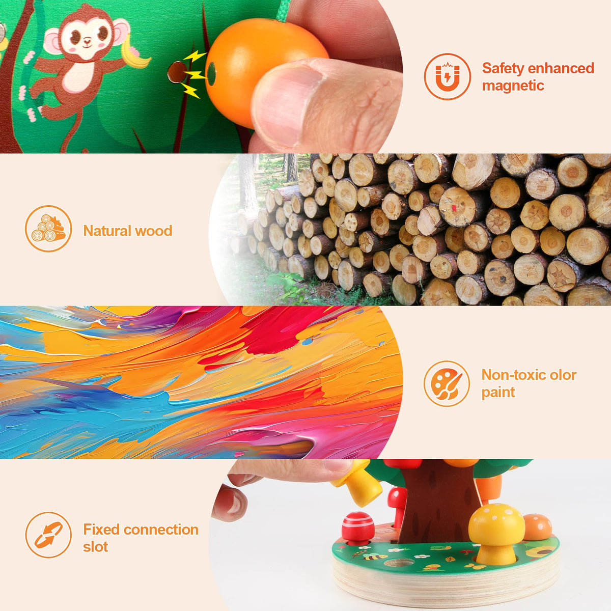 INIFEIDALA safe wooden design with non-toxic finishes