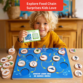 INIFEIDALA wooden puzzle pieces set with animals and plants for play