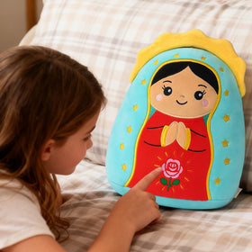 InIsaJace Lady of Guadalupe plush pillow decor idea for holidays and family spaces