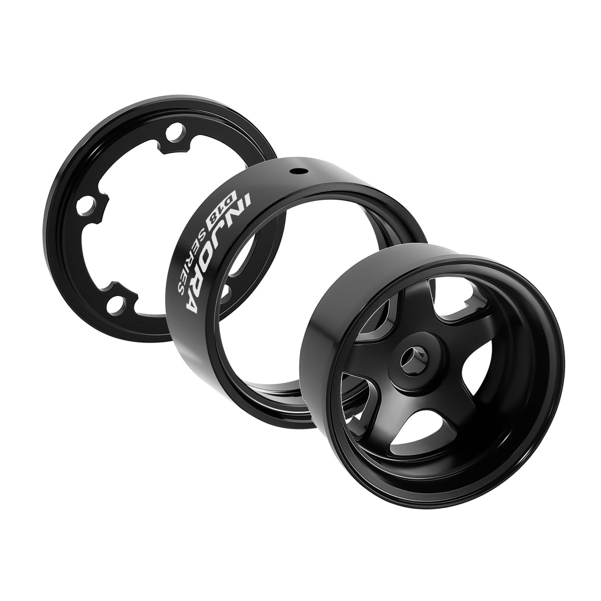 INJORA beadlock wheel assembly shows included Torx driver for simple installation.