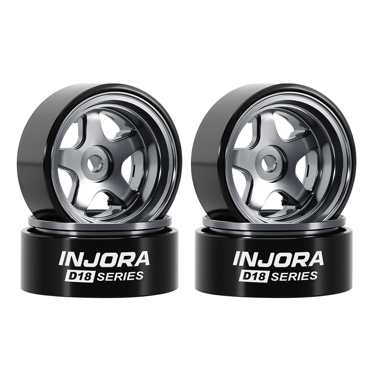 INJORA 0.7in D18 beadlock wheel front view for Axial SCX30, precise aluminum.