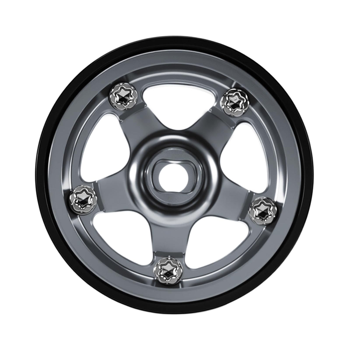 INJORA titanium finish beadlock wheel with rugged look.