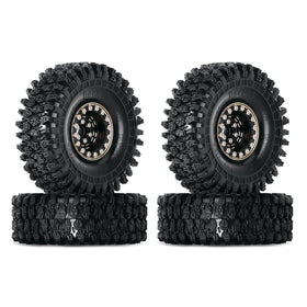 INJORA 1.0 brass beadlock tires set for 1/18 RC crawlers with stable grip.