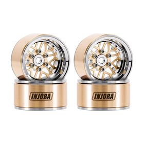 INJORA 1.0 brass beadlock wheel front view enhances stability with wider offset for TRX4M