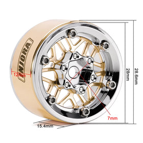 INJORA 1.0 brass beadlock wheel top view fits 1.0-inch tires