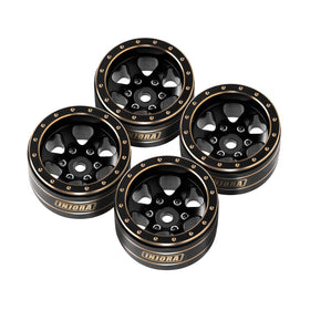 INJORA 1.0 brass beadlock wheel fits most 1.0-inch tires for easy upgrades.