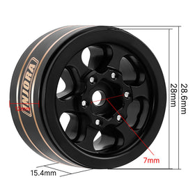 INJORA 1.0 brass beadlock wheel offset 4.7mm for sharper handling.