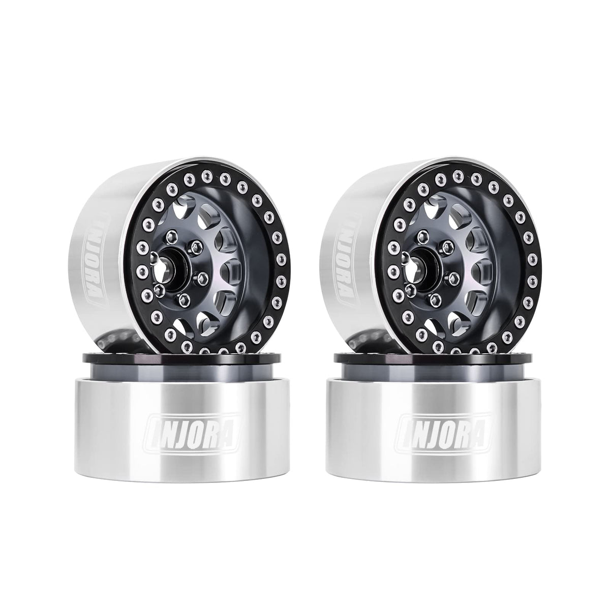 INJORA 1.9 beadlock wheel with deep dish and -10.4mm offset for stability.