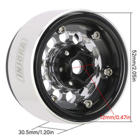 INJORA 1.9-inch beadlock wheel black side view with rugged upgrade look