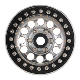 INJORA 1.9-inch beadlock wheel grey angle shot, wider stance
