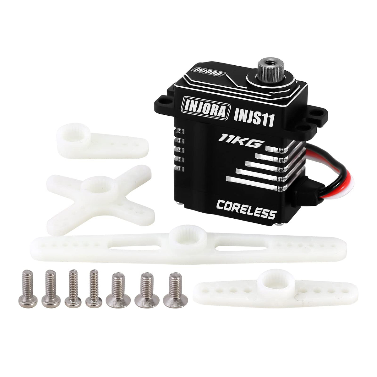 INJORA 11KG coreless servo offers high torque for demanding crawlers.