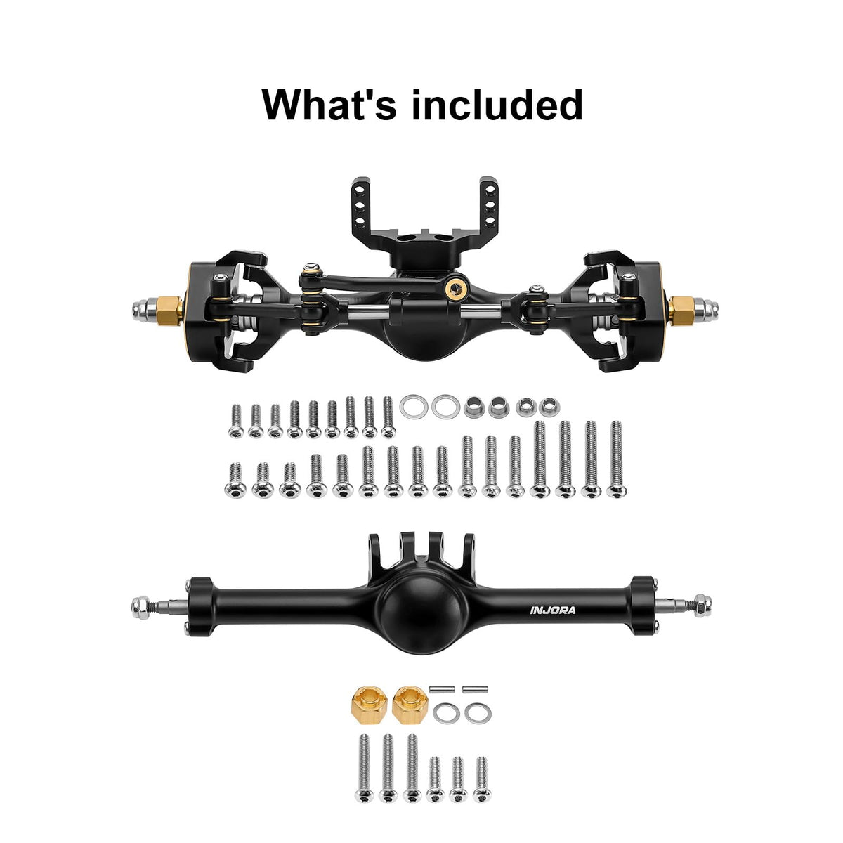 INJORA 12T & 24T alloy gears ensure smooth meshing and durability