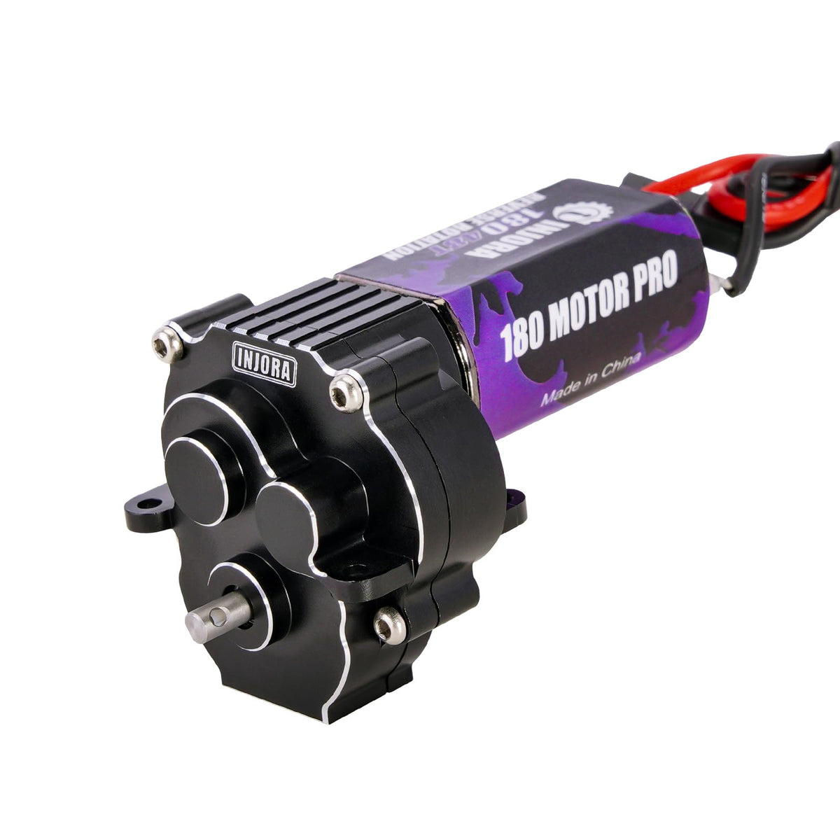 INJORA 180 Pro 48T motor enhances torque for precise rock crawling.