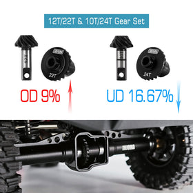 INJORA 20CrMo alloy steel gears detail shows durable construction.