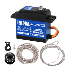 INJORA 35KG servo with 360-degree rotation for versatile RC control