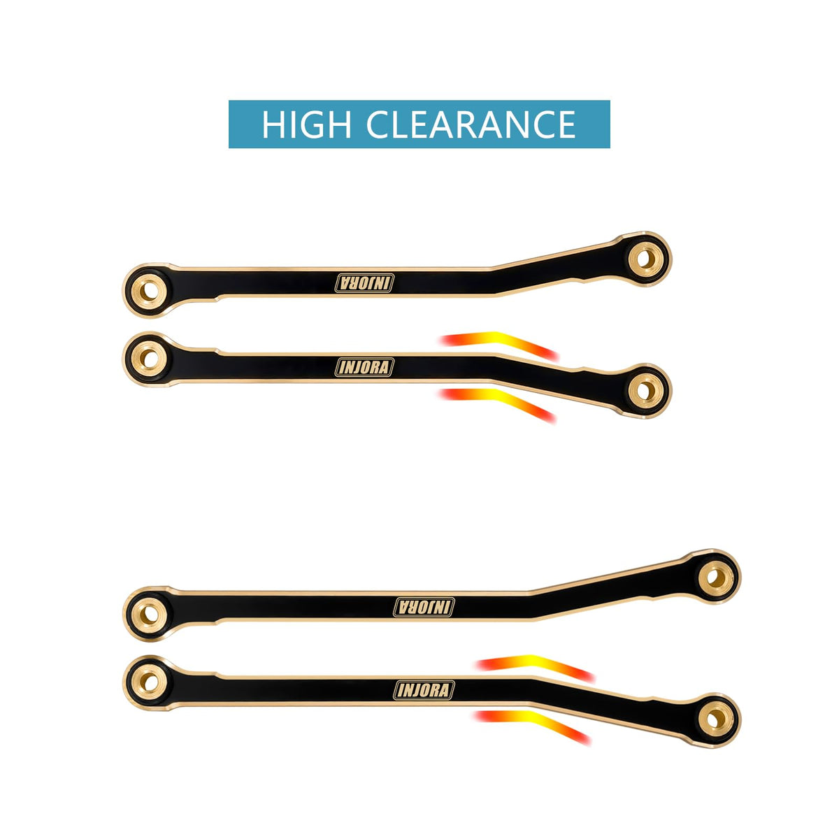 INJORA 37g brass links show weight boost for lower CG and stability