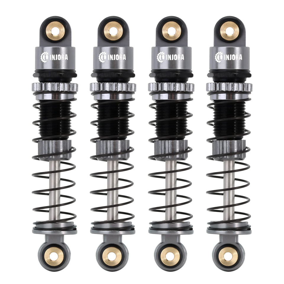 INJORA 39mm shocks aluminum threaded body close-up for precise preload adjustments.