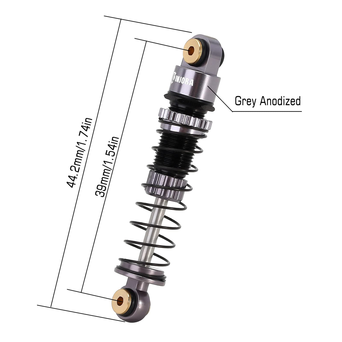 INJORA 39mm shocks preload adjustment knob close-up for tuning travel.