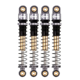 INJORA 43mm aluminum shocks front view for enhanced stability on 1/24 RC crawlers.