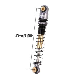 INJORA 43mm aluminum shocks side view improves handling on rugged terrain.