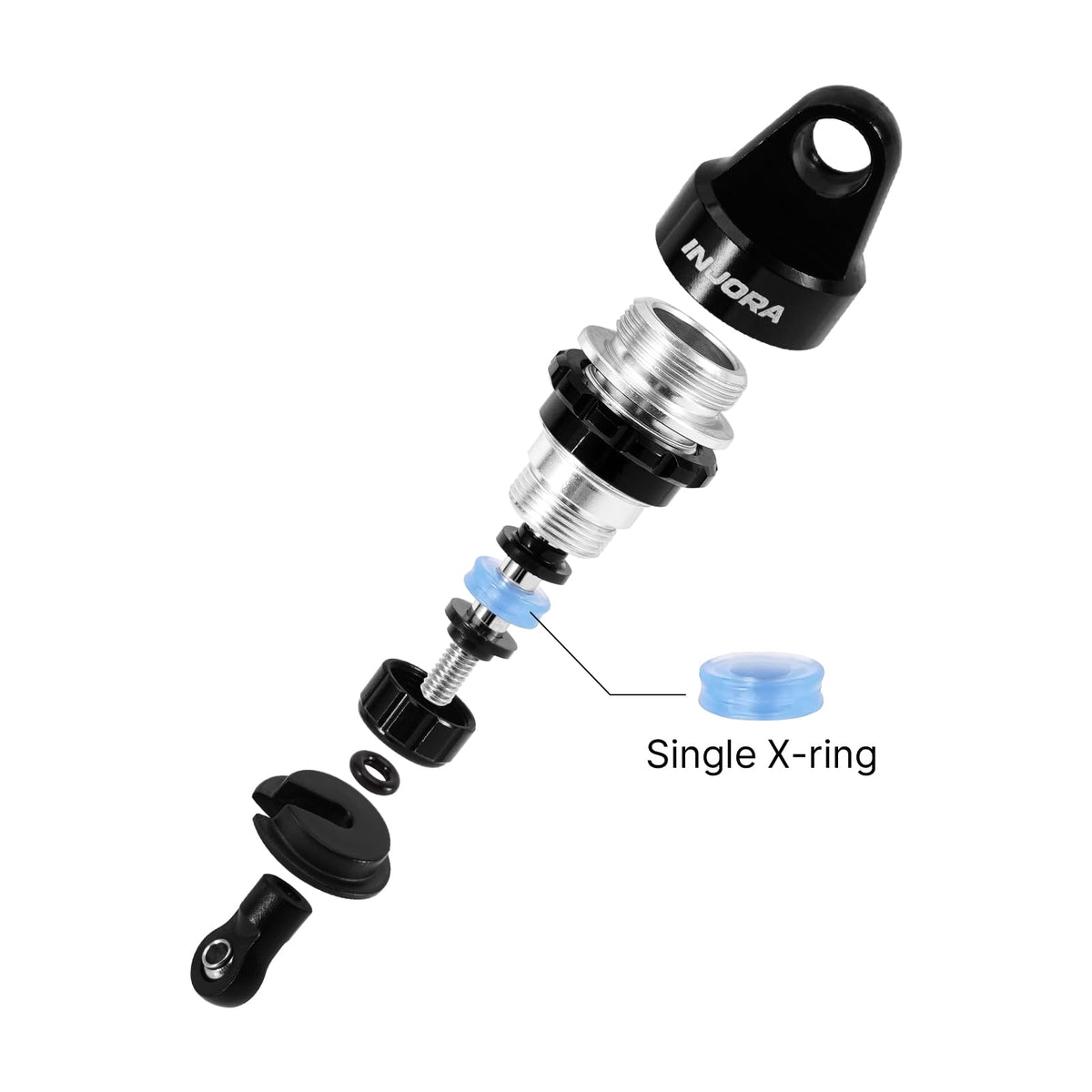 INJORA 45mm oil shocks threaded body for quick pre-load adjustments
