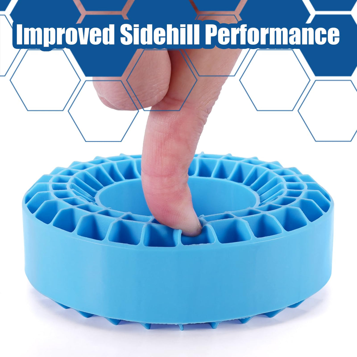 INJORA blue 4-pack silicone inserts for RC tires ready to install.
