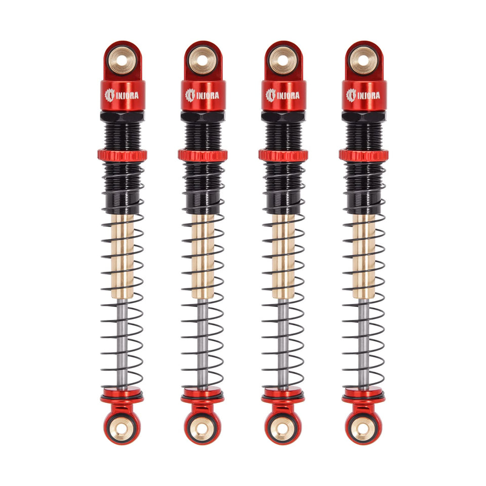 INJORA 51mm long-travel shocks for AX24 with damping and durability.