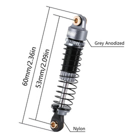 INJORA 53mm shocks aluminum body close-up highlights precision machining