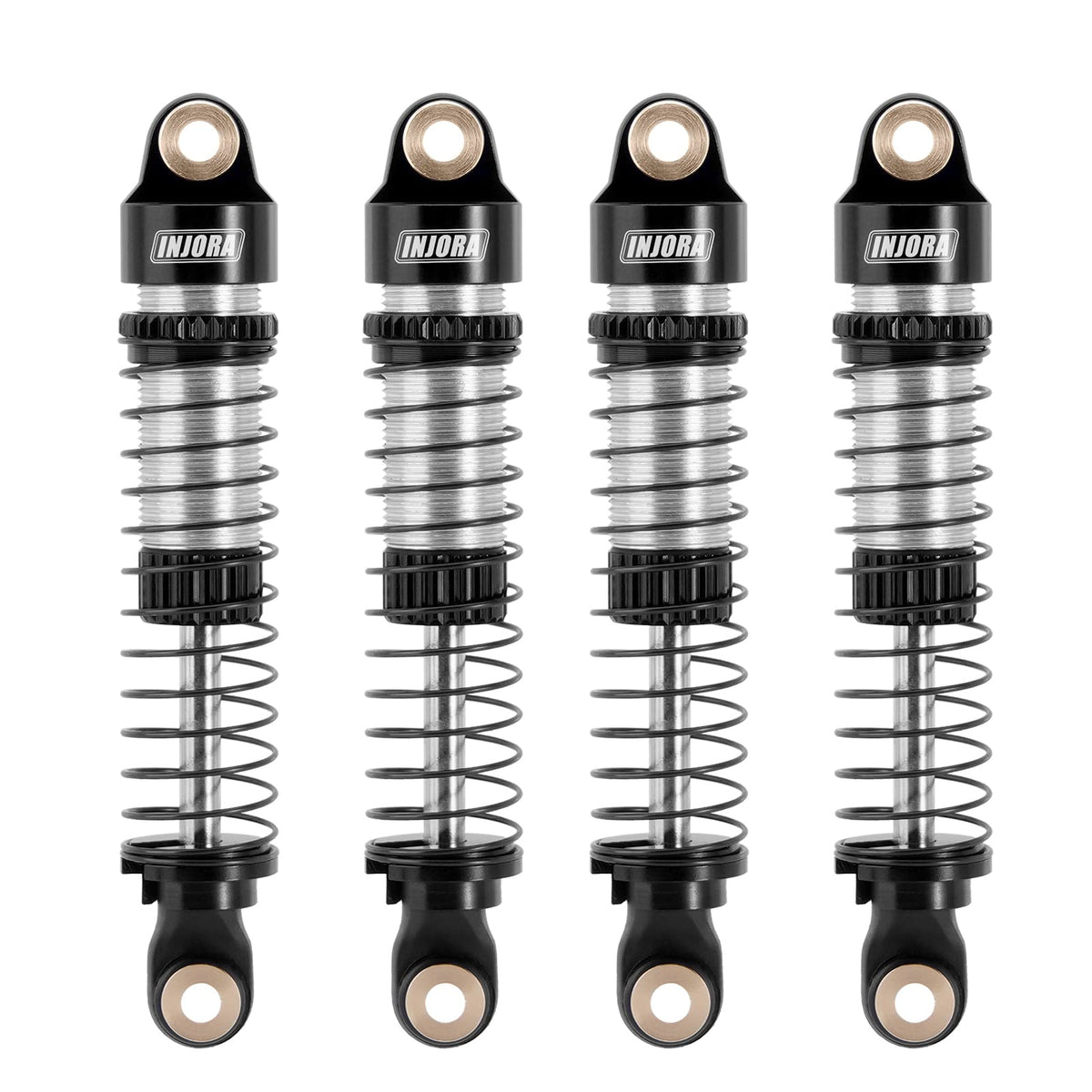 INJORA 53mm shocks for defender RC crawler improve stability on rough terrain